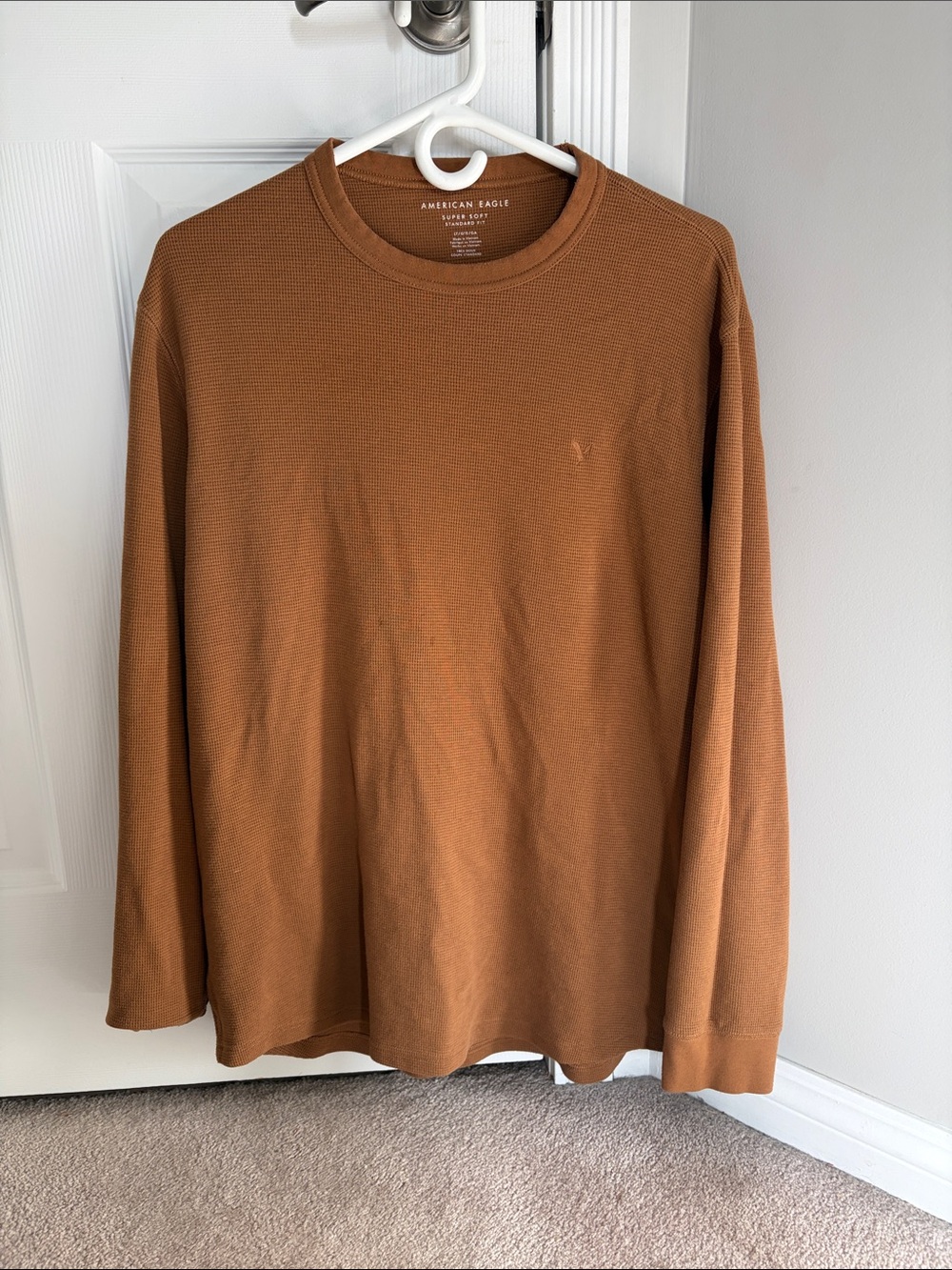 American Eagle Outfitters Men’s Long-Sleeve Super Soft Shirt - Brown